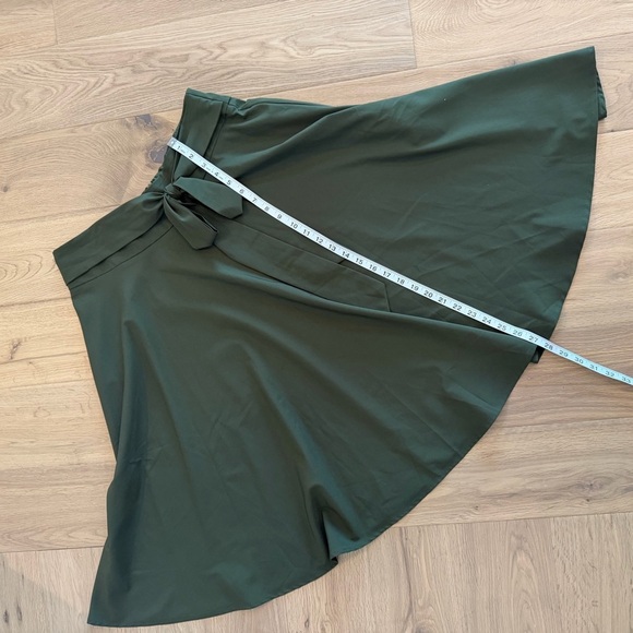 Grace Karin Forest Green A-Line Skirt with Waist Tie – Size Large - Picture 5 of 6
